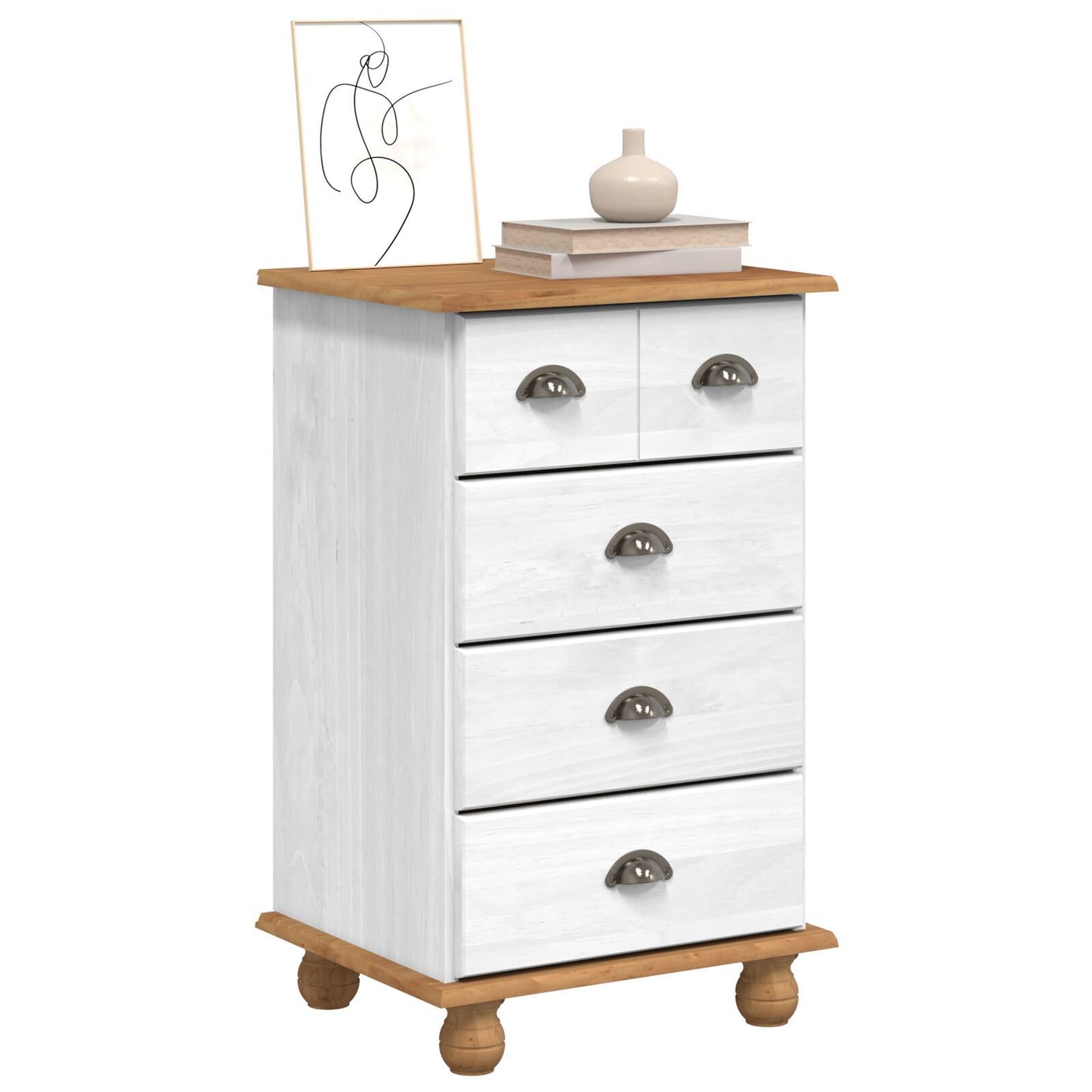Kommode Hvit 'ASKIM' 45.8x40x79 cm Solid Tre Furu