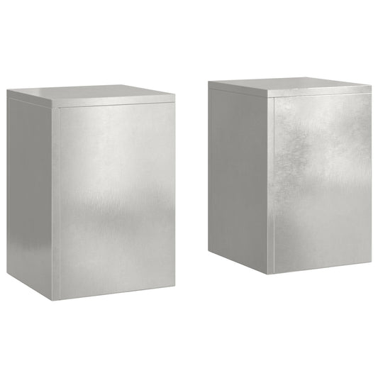 Utendørs Blomsterstativ DIV. Plantebord Pelare 2 stk 24x24x35 cm Rustfritt stål