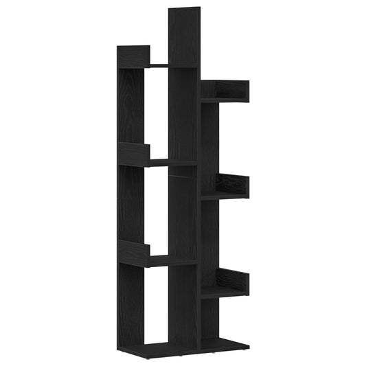 Bokhylle Svart Eik 48x25,5x140 cm