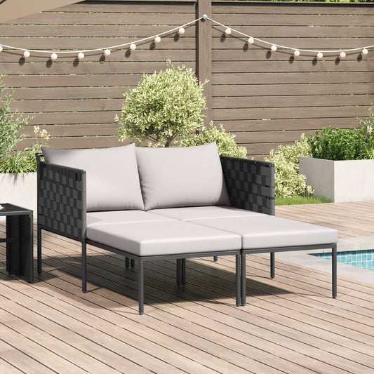 Solseng Metall med puter for 2 personer Anthracite 115x153x69,5 cm Stål
