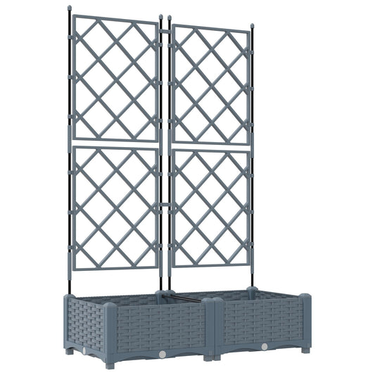 Hageespalje Plantekasse PP 2 stk Lysegrå 80x40x125,5 cm
