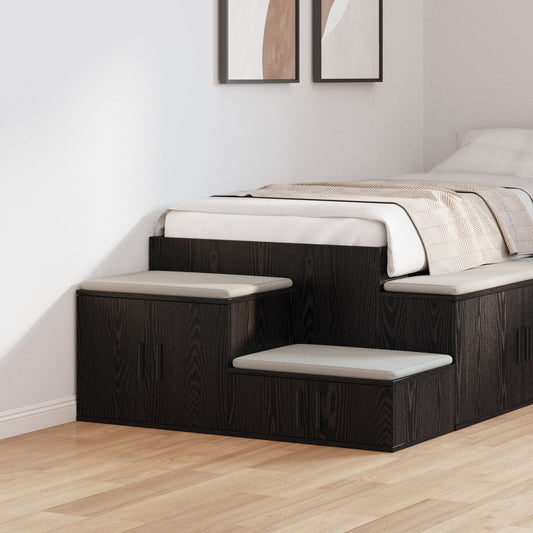 Oppbevaringsskap Svart 127x41x40 cm Konstruert tre
