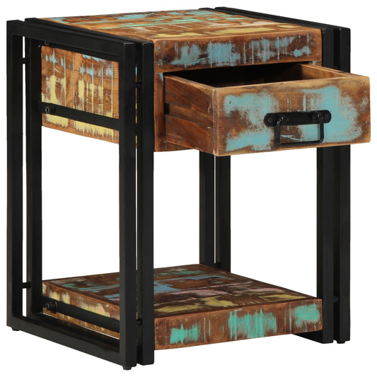 Nattbord Sengbord Tre 40x40x50 cm Solid gjenvunnet tre