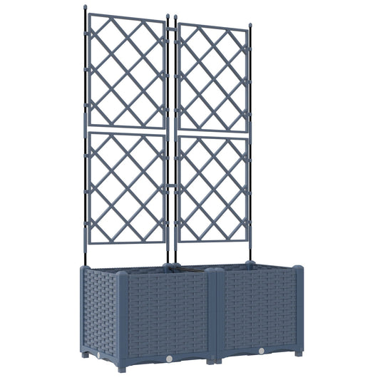 Hageespalje Plantekasse PP 2 stk Grå 80x40x143 cm