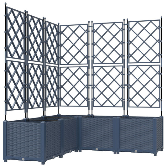 Hageespalje Plantekasse PP 5 stk Grå 120x120x143 cm