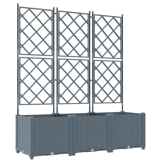 Hageespalje Plantekasse PP 3 stk Lysegrå 120x40x143 cm