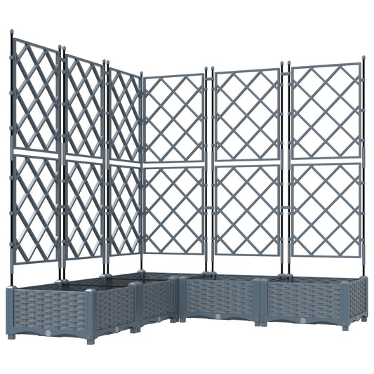 Hageespalje Plantekasse PP 5 stk Lysegrå 120x120x125,5 cm