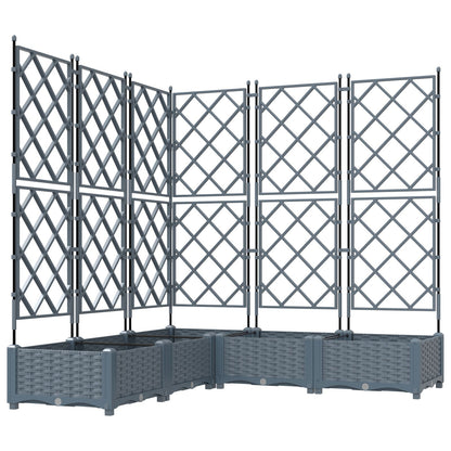 Hageespalje Plantekasse PP 5 stk Lysegrå 120x120x125,5 cm