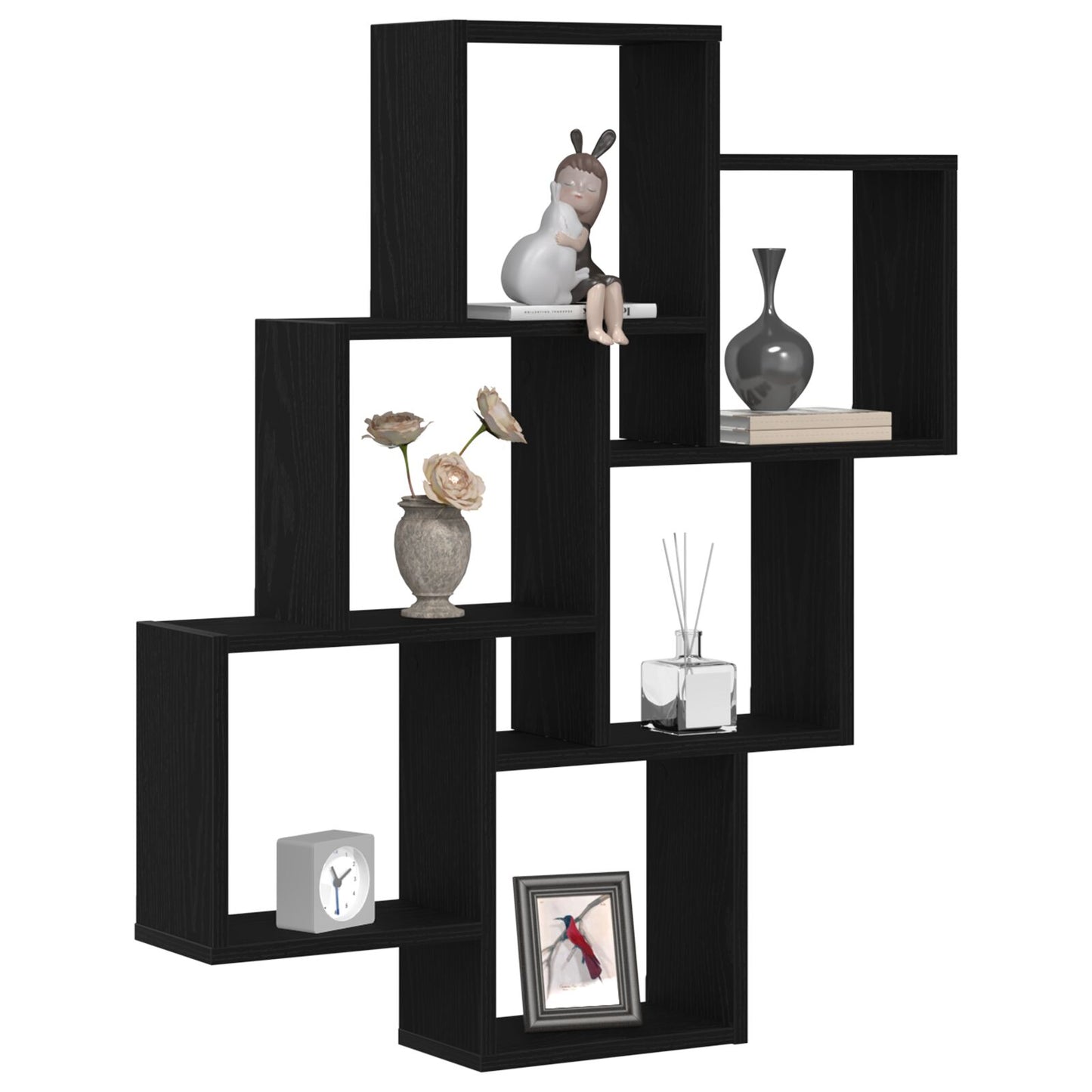 Veggskap i Svart Eik 78x15x92 cm, Bygget i Tre