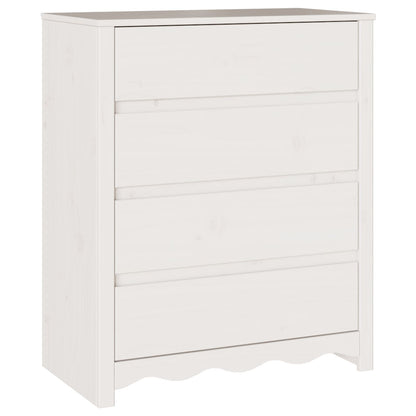 Kommode Hvit 76,5x40x91 cm Massiv Furu