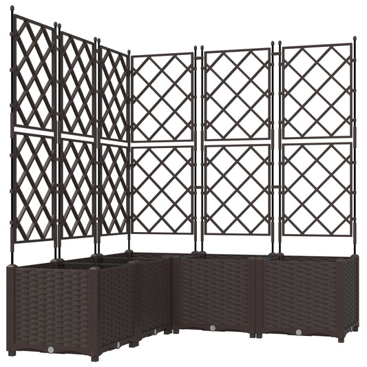 Hageespalje Plantekasse PP 5 stk Brun 120x120x143 cm