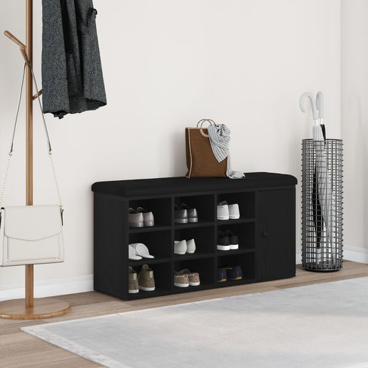 Oppbevaringsbenk Svart Eik 100x30x48 cm Ingeniørtre