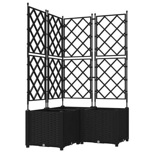 Hageespalje Plantekasse PP 3 stk Svart 80x80x143 cm