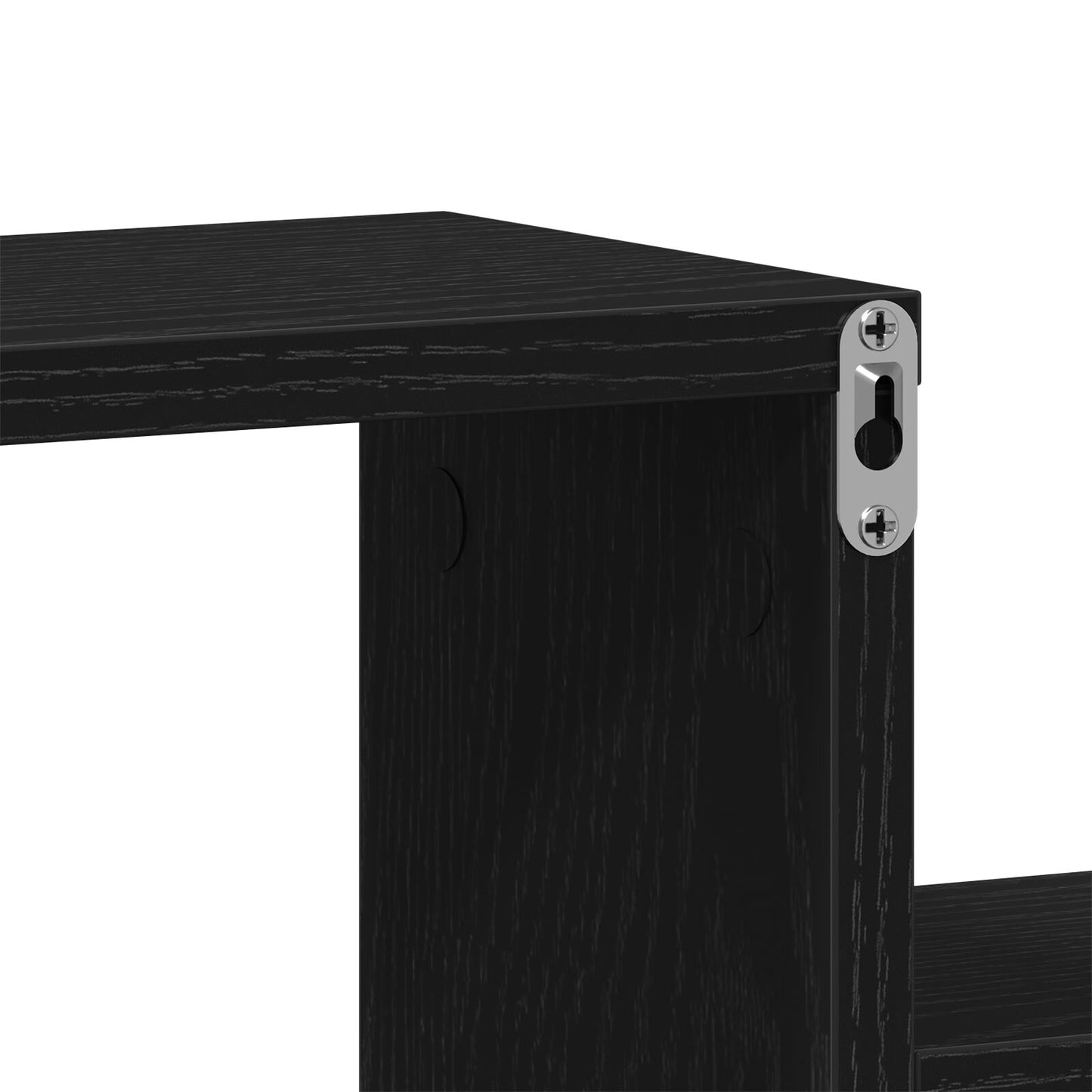 Veggskap i svart eik 80x15x78,5 cm av konstruert tre