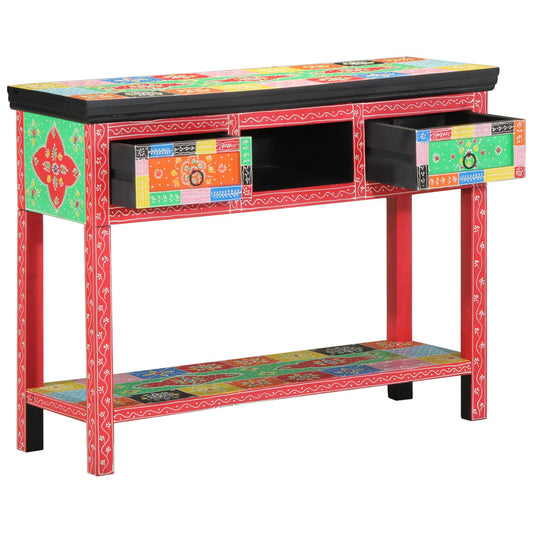 Avlastningsbord Konsollbord Tre Flerfarget 100x30x75 cm Solid Mango Tre