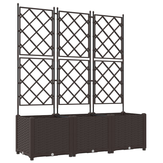 Hageespalje Plantekasse PP 3 stk Brun 120x40x143 cm