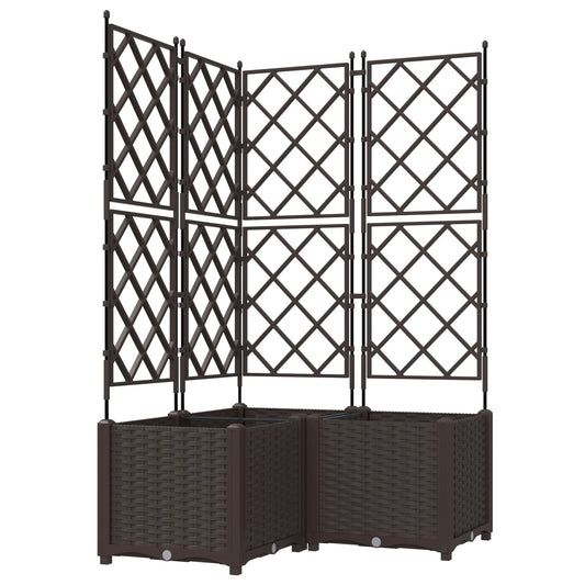 Hageespalje Plantekasse PP 3 stk Brun 80x80x143 cm
