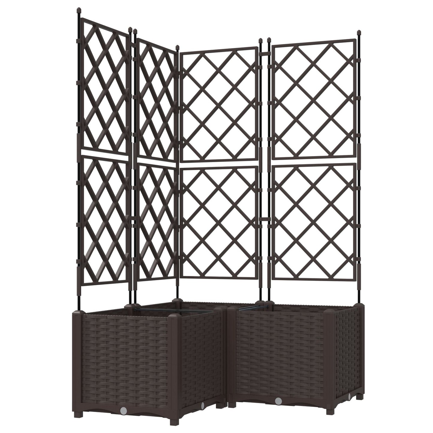 Hageespalje Plantekasse PP 3 stk Brun 80x80x143 cm