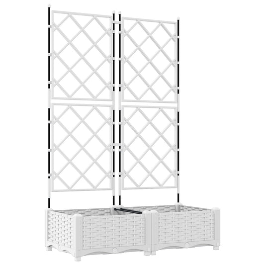 Hageespalje Plantekasse PP 2 stk Hvit 80x40x125,5 cm