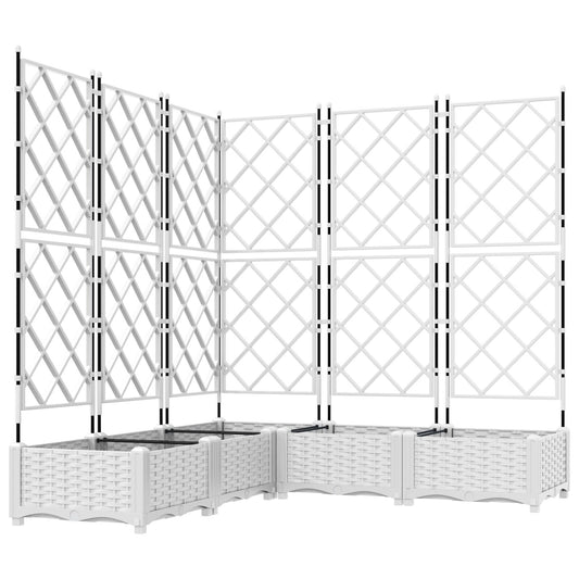 Hageespalje Plantekasse PP 5 stk Hvit 120x120x125,5 cm