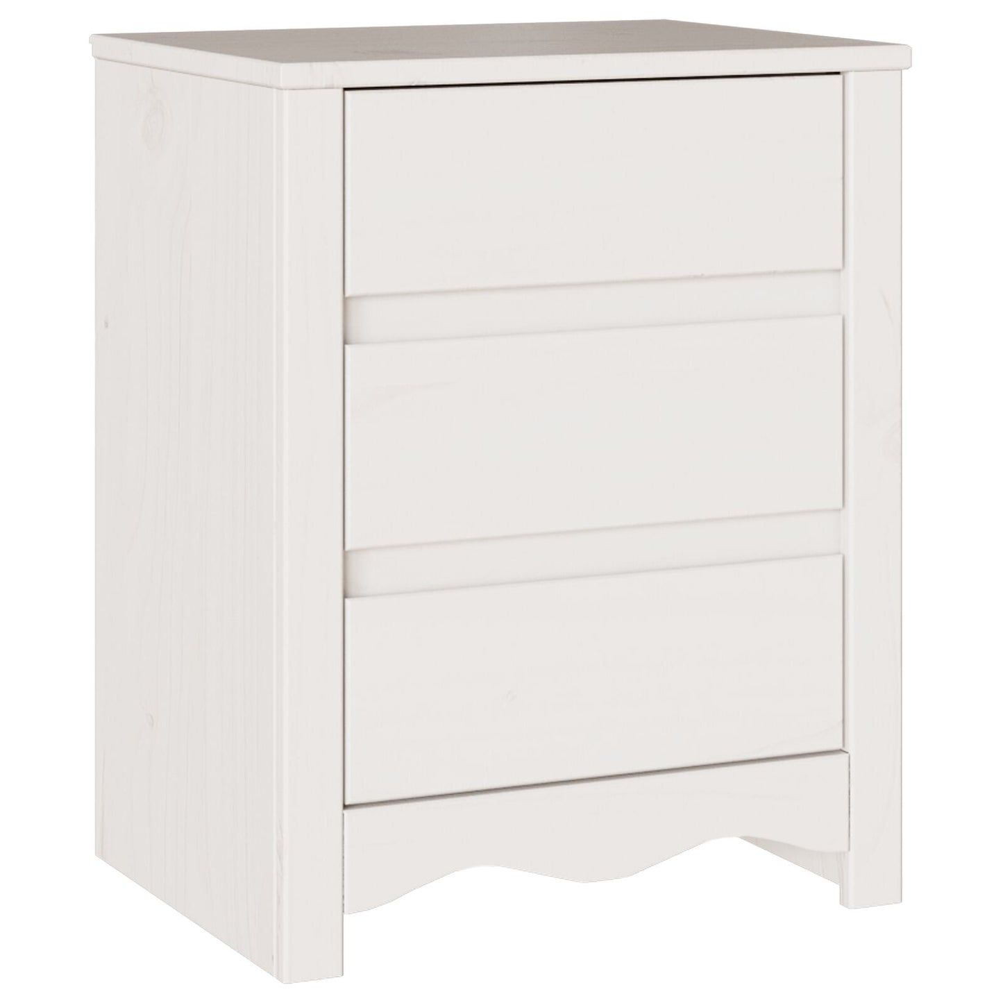 Nattbord Sengbord Hvit DRAMMEN 45x35x56 cm Massivt Tre Furu