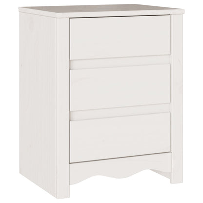 Nattbord Sengbord Hvit DRAMMEN 45x35x56 cm Massivt Tre Furu