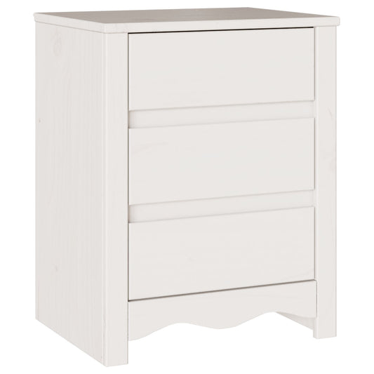 Nattbord Sengbord Hvit DRAMMEN 45x35x56 cm Massivt Tre Furu