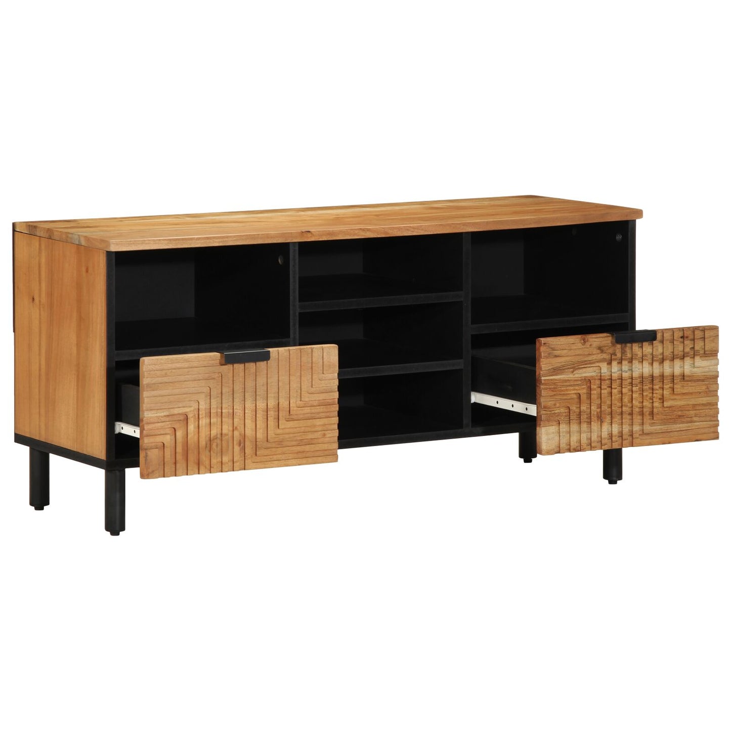 TV-Møbel Tre Tv-skap 100x33,5x46 cm Massivt Akasietre