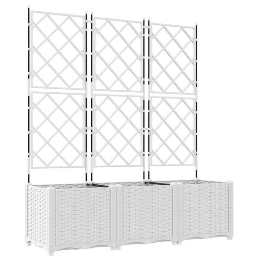 Hageespalje Plantekasse PP 3 stk Hvit 120x40x143 cm