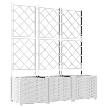 Hageespalje Plantekasse PP 3 stk Hvit 120x40x143 cm