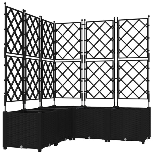 Hageespalje Plantekasse PP 5 stk Svart 120x120x143 cm