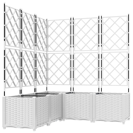 Hageespalje Plantekasse PP 5 stk Hvit 120x120x143 cm