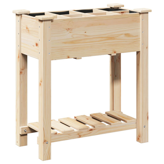 Utendørs Blomsterkasse Plantekasse Tre med Gitter 71x37x76 cm Solid Furu