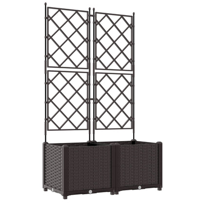 Hageespalje Plantekasse PP 2 stk Brun 80x40x143 cm