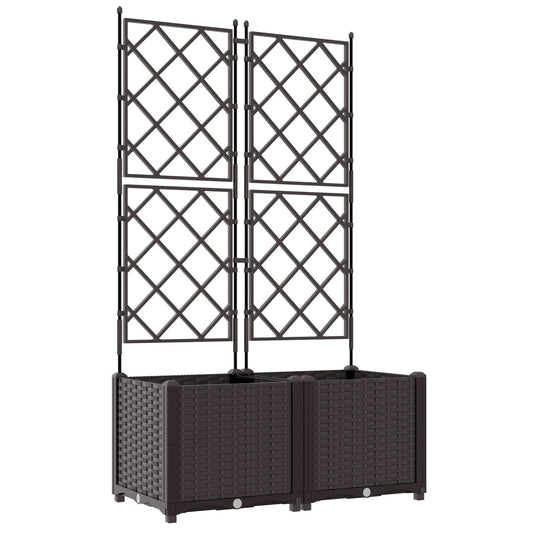 Hageespalje Plantekasse PP 2 stk Brun 80x40x143 cm
