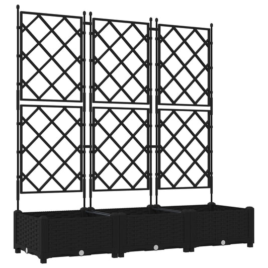 Hageespalje Plantekasse PP 3 stk Svart 120x40x125.5 cm