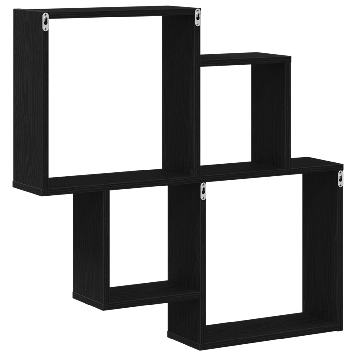 Veggskap i svart eik 80x15x78,5 cm av konstruert tre