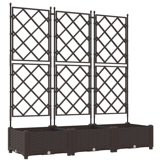 Hageespalje Plantekasse PP 3 stk Brun 120x40x125.5 cm