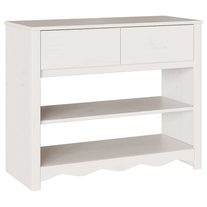 Avlastningsbord Konsollbord Hvit "DRAMMEN" Hvit t 89,5x37x73 cm Solid Tre Furu