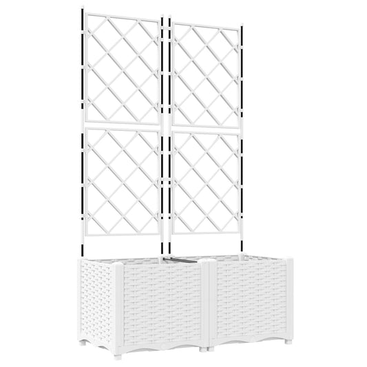 Hageespalje Plantekasse PP 2 stk Hvit 80x40x143 cm