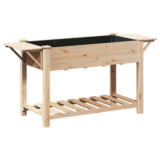 Utendørs Blomsterkasse Plantekasse Tre med hyller 155x59x76 cm Solid Tre Furu