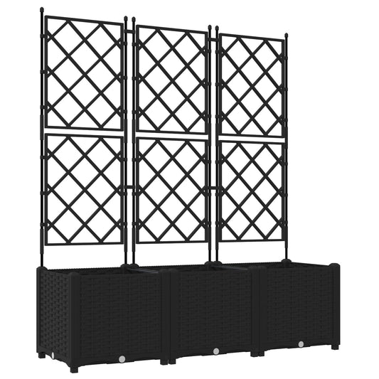 Hageespalje Plantekasse PP 3 stk Svart 120x40x143 cm