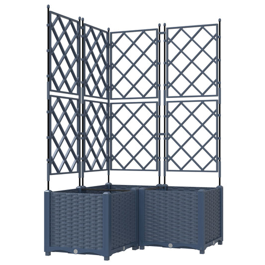 Hageespalje Plantekasse PP 3 stk Grå 80x80x143 cm