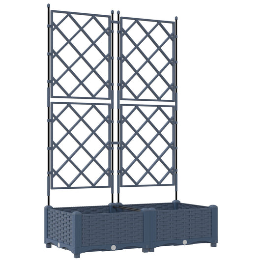 Hageespalje Plantekasse PP 2 stk Grå 80x40x125.5 cm