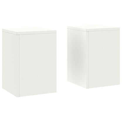 Utendørs Blomsterstativ DIV. Søyle 2 stk Hvite 24x24x35 cm Stål