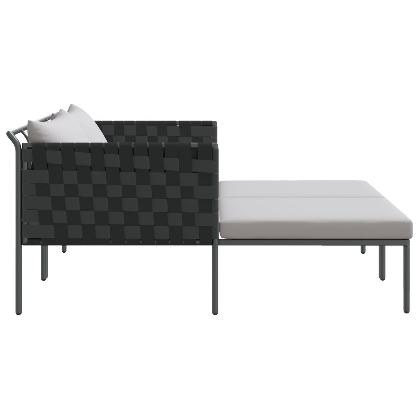 Solseng Metall med puter for 2 personer Anthracite 115x153x69,5 cm Stål