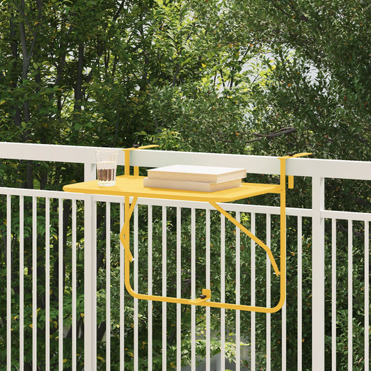 Balkongbord Hengende Foldbar Sennepsgul 60x40 cm Stål