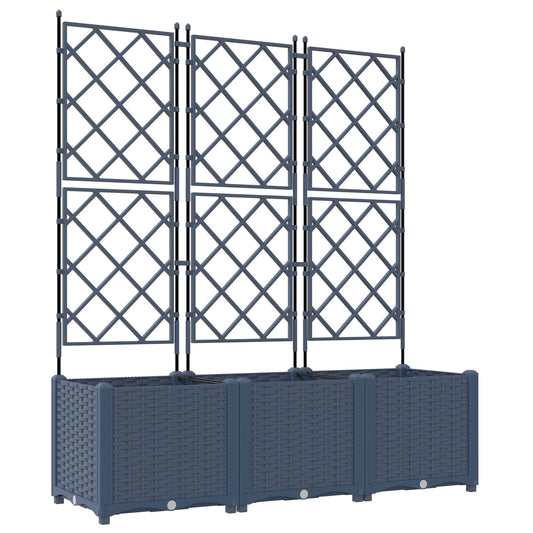 Hageespalje Plantekasse PP 3 stk Grå 120x40x143 cm