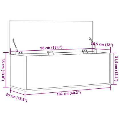 Oppbevaringskiste i Svart Eik 102x35x35 cm
