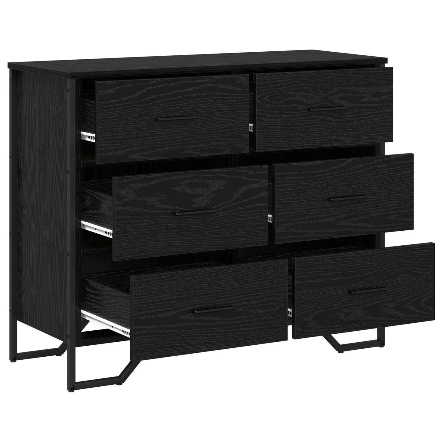Kommode Svart Eik 91x35.5x74.5 cm
